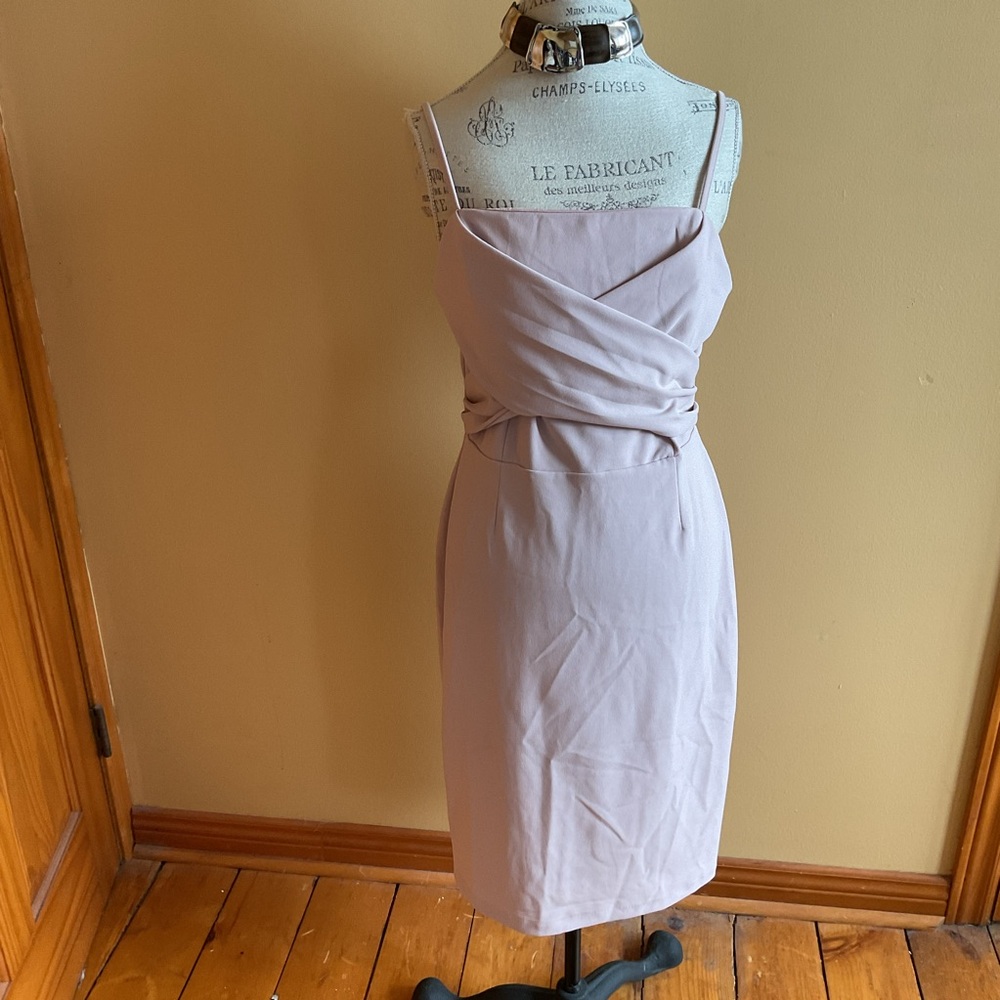 Elegant Taupe/Pink Dress size L NWT